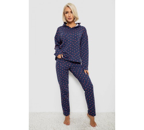 Костюм жіночий домашній з принтом, колір синій, 257R1115