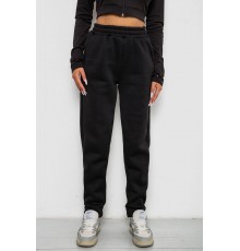 Спортивні штани жіночі на флісі, колір чорний, 238R58641-1