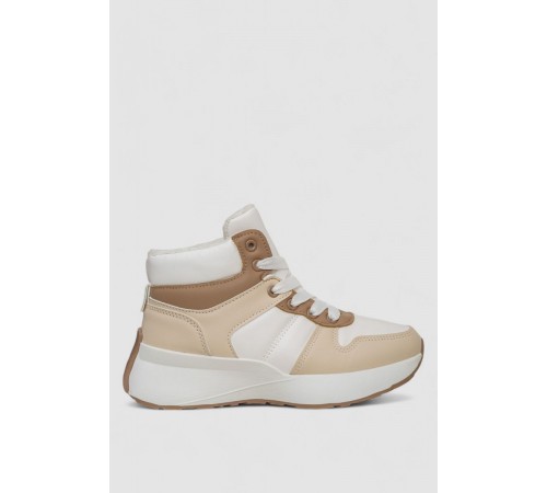 Кросівки жіночі зимові на хутрі, колір біло-бежевий, 248RXM17