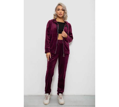 Спортивний костюм жіночий велюровий, колір сливовий, 257R4119