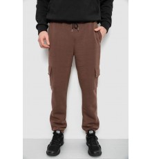 Спортивні штани чоловічі на флісі, колір коричневий, 129RA9997