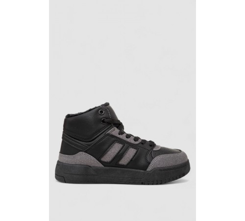 Кросівки жіночі зимові на хутрі, колір чорно-сірий, 248RAD500