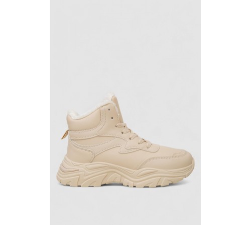 Кросівки жіночі зимові на хутрі, колір бежевий, 248RDM07