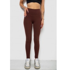 Лосини однотонні у рубчик утеплені на флісі, колір шоколадний, 238R605