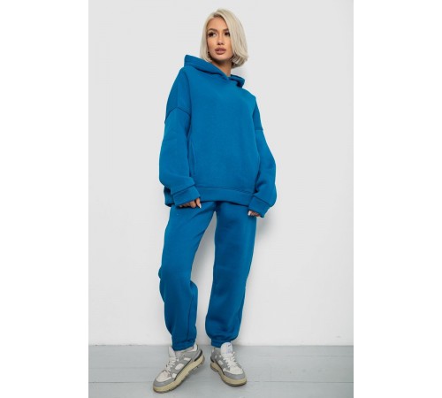 Спортивний костюм жіночий на флісі, колір темно-бірюзовий, 247R2011K