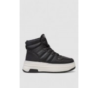 Кроссовки женские зимние на меху, цвет черно-белый, 248RAM022