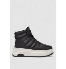 Кросівки жіночі зимові на хутрі, колір чорно-білий, 248RAM022