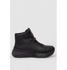 Черевики зимові жіночі на хутрі, колір чорний, 248RXM26