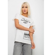 Футболка жіноча з принтом, колір молочний, 244R2004