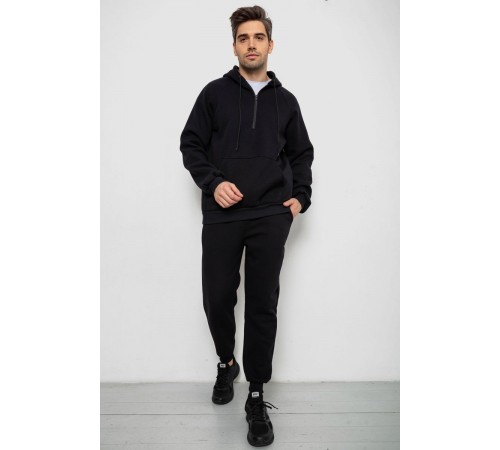 Спортивный костюм мужской из турецкой трехнити на флисе., цвет черный, 238R166