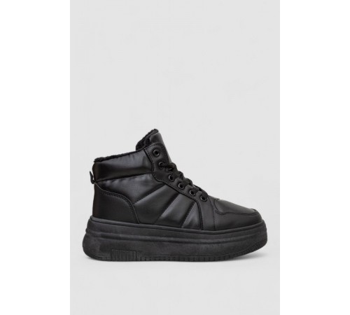 Кросівки жіночі зимові на хутрі, колір чорний, 248RAM013