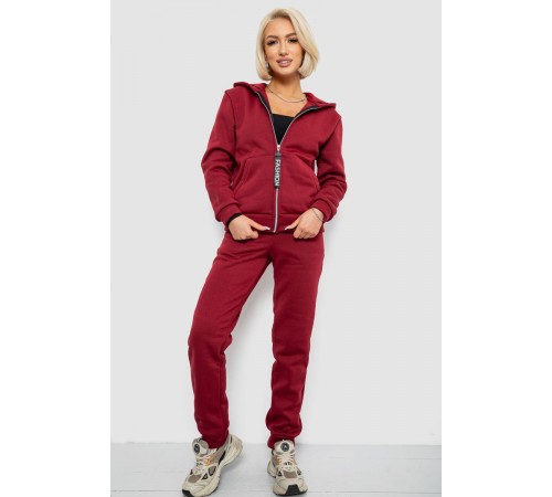 Спортивний костюм жіночий на флісі, колір бордовий, 257R86