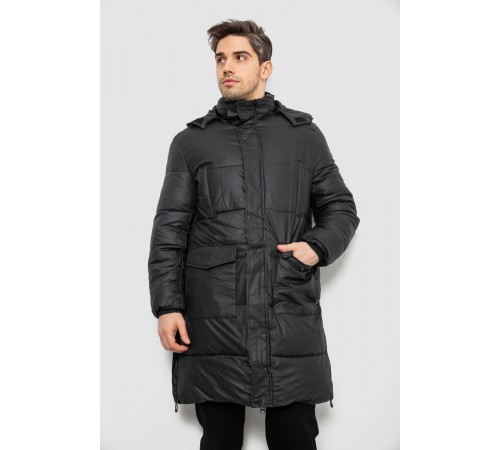Куртка мужская зимняя удлиненная, цвет черный, 244RH76-30