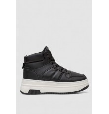 Кросівки жіночі зимові на хутрі, колір чорно-білий, 248RAM014