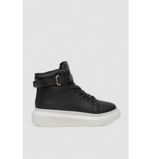 Черевики зимові жіночі на хутрі, колір чорно-білий, 248RA2251