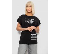 Футболка женская с принтом, цвет черный, 244R2004