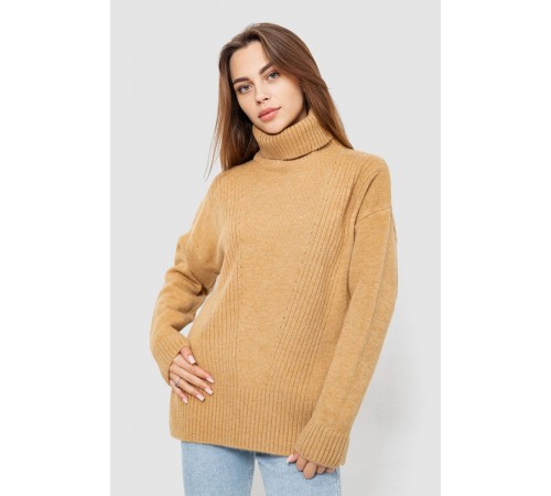 Светр - гольф жіночий вовняний, колір бежевий, 244R2050