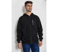 Кофта мужская на флисе с капюшоном, цвет черный, 244R2536