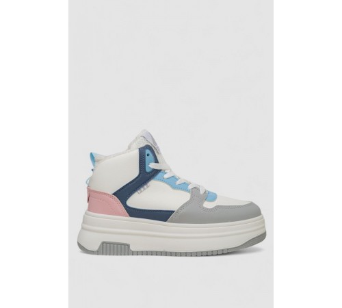 Кросівки жіночі зимові на хутрі, колір біло-рожевий, 248RAM09