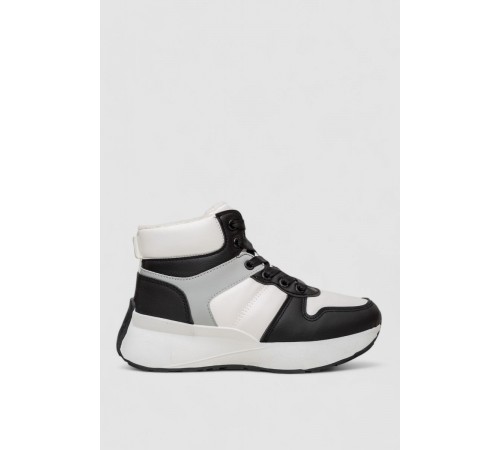 Кросівки жіночі зимові на хутрі, колір біло-чорний, 248RXM17-86