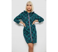 Халат жіночий на блискавці з принтом, колір зелений, 257R1027
