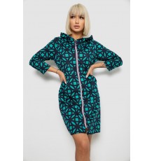 Халат жіночий на блискавці з принтом, колір зелений, 257R1027