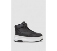 Кроссовки женские зимние на меху, цвет черно-белый, 248RAM04