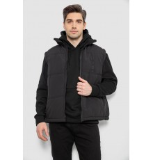 Жилет мужской однотонный утепленный, цвет черный, 244RF2-2