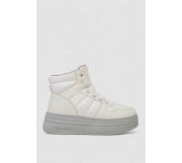 Кросівки жіночі зимові на хутрі, колір біло-сірий, 248RAM022