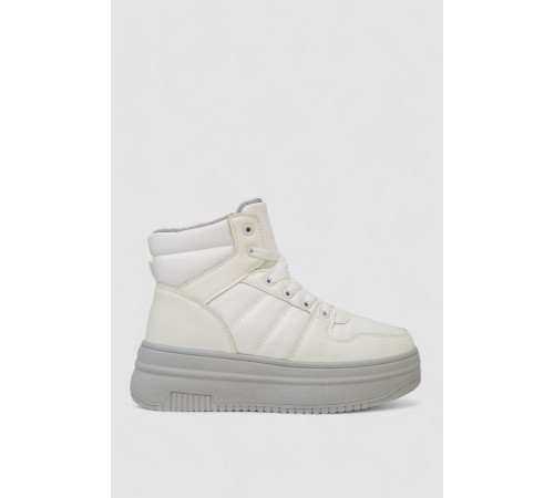 Кросівки жіночі зимові на хутрі, колір біло-сірий, 248RAM022