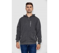 Кофта мужская на флисе с капюшоном, цвет темно-серый, 244R2536