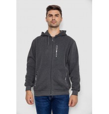 Кофта мужская на флисе с капюшоном, цвет темно-серый, 244R2536