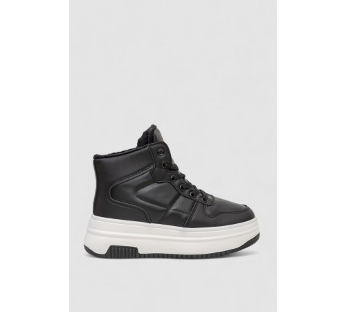 Кросівки жіночі зимові на хутрі, колір чорно-білий, 248RAM015