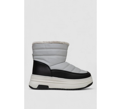 Дутики жіночі зимові на хутрі, колір чорно-сірий, 248RAM018