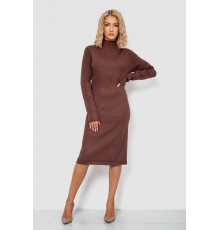 Сукня в'язана однотонна, колір коричневий, 244R664