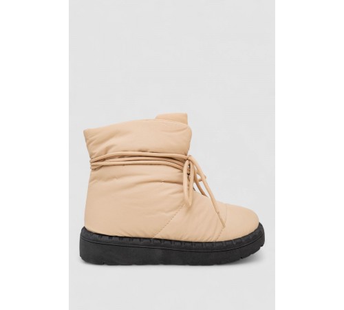 Дутики жіночі зимові на хутрі, колір бежево-чорний, 248RFM600