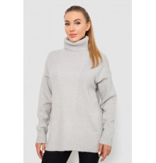 Светр - гольф жіночий вовняний, колір світло-сірий, 244R2050