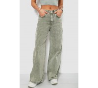 Джинсы женские однотонные Wide leg, цвет серый, 244R1908S21