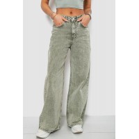 Джинсы женские однотонные Wide leg, цвет серый, 244R1908S21