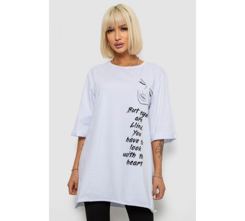 Футболка жіноча з принтом, колір білий, 244R2008