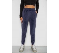 Спортивні штани велюрові жіночі на флісі, колір синій, 238R58648