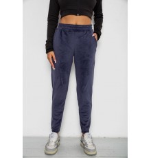 Спортивні штани велюрові жіночі на флісі, колір синій, 238R58648