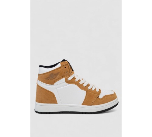 Кросівки жіночі зимові на хутрі, колір біло-жовтий, 248RHB470