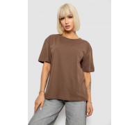 Футболка жіноча однотонна, колір коричневий, 129R8900-1