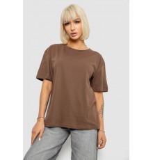 Футболка жіноча однотонна, колір коричневий, 129R8900-1