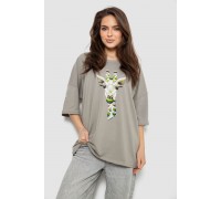 Футболка женская с принтом, цвет серый, 244R2012