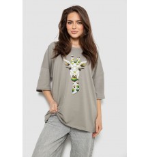 Футболка жіноча з принтом, колір сірий, 244R2012