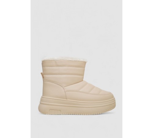 Дутики жіночі зимові на хутрі, колір бежевий, 248RAM018