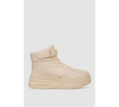 Кросівки жіночі зимові на хутрі, колір бежевий, 248RAM04