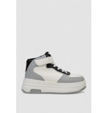 Кросівки жіночі зимові на хутрі, колір біло-сірий, 248RAM03-86